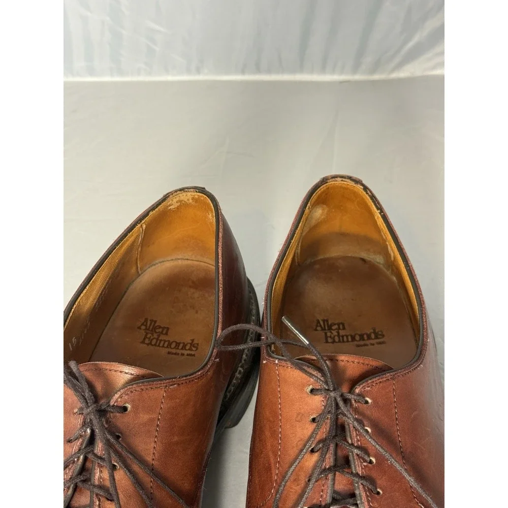 Allen Edmonds Walton Brown Leather Derby Dress Shoes Round Toe 15 D Men's